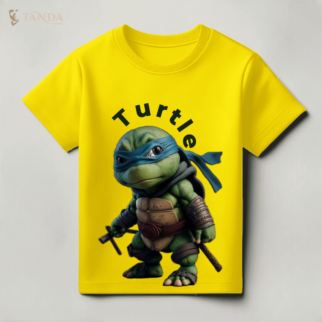 Kaos Anak Karakter Hewan | Kids Tshirt Graphic Turtle | Kaos Anak | Kaos Polos