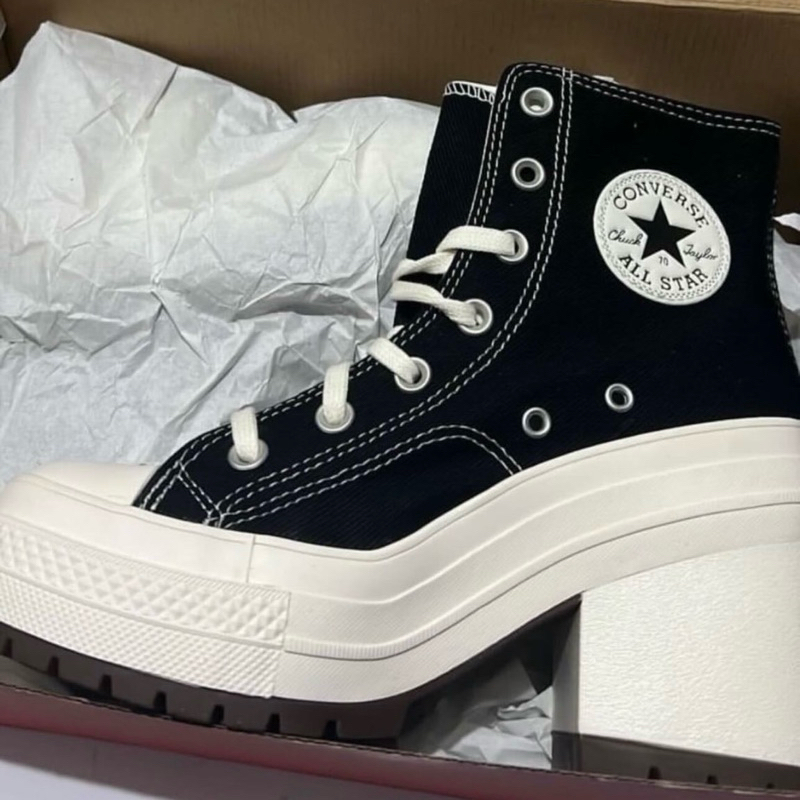 READY - CONVERSE DE LUXE HEEL HEELS Chuck 70s Black NEW ORIGINAL