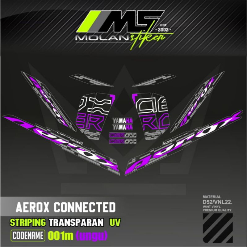 Decal Sticker Striping Variasi Transparan Uv Aerox New Cyber City Striping Transparan Uv All New Aer