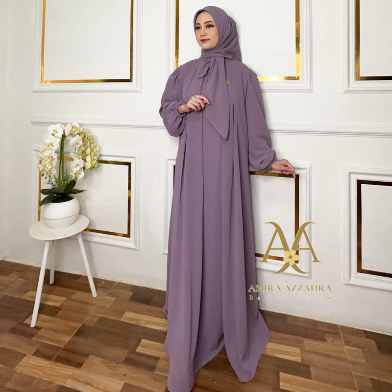 MAIRA SET Hijab Segi Empat Ceruty Armany Babydol Berfuring by Amira Azahra