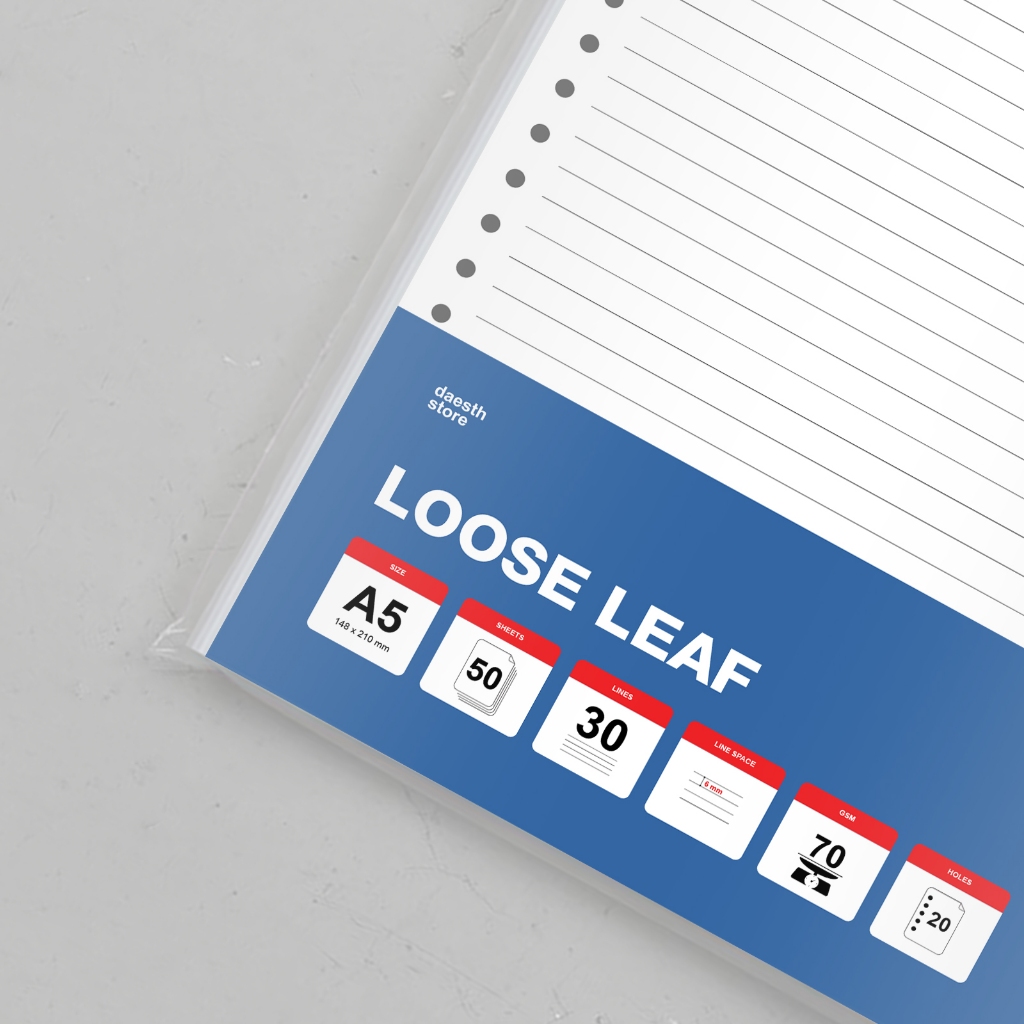 

Kertas Binder Garis Line Loose Leaf A5