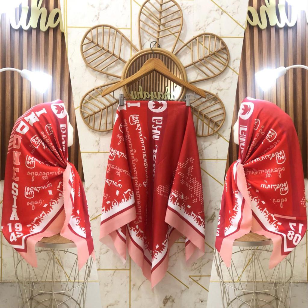 Hijab Instan Segiempat Merahputih Hijab Model Terbaru Kekinian Hijab Voal Premium