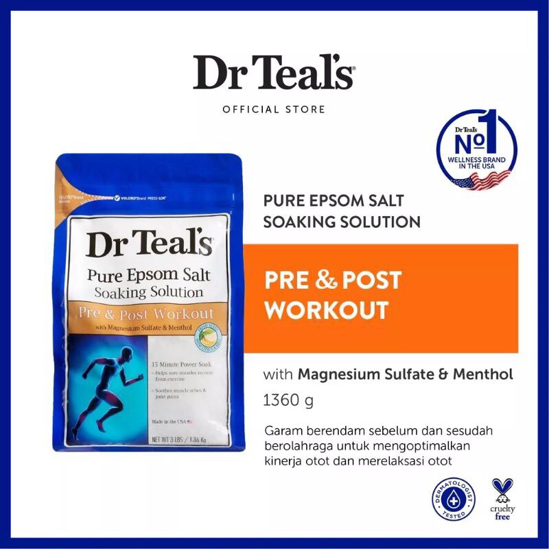 

Dr Teal's Pure Epsom Salt Pre & Post Workout 100gr