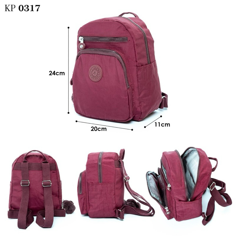 TERBARU TAS RANSEL WANITA KECIL / MINI BACKPACK WANITA BAHAN PARASUT 3 RUANG - KP 0317