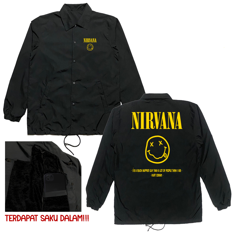 Jaket Windbreakers Band Nirvana Series | Jaket Coach | Jaket Windproof | Jaket Band | Bootleg