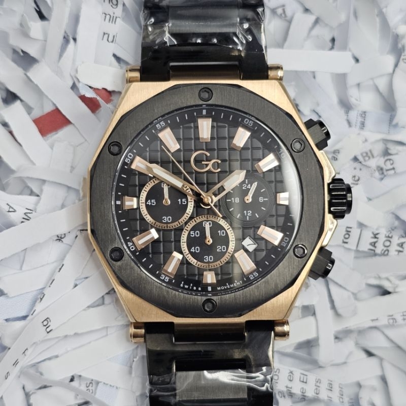 Guess Collection Z18001G2MF GC Sports Black Chronograph Aktif Original Jam Tangan Pria