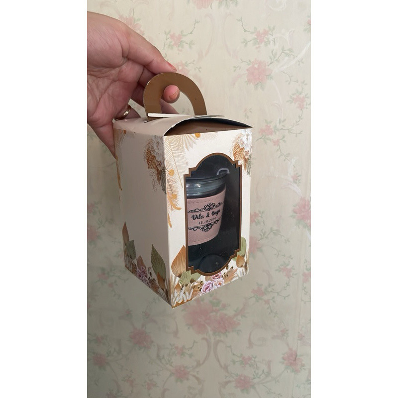 

BOX SOUVENIR GELAS SEDOTAN uk 9x9x14