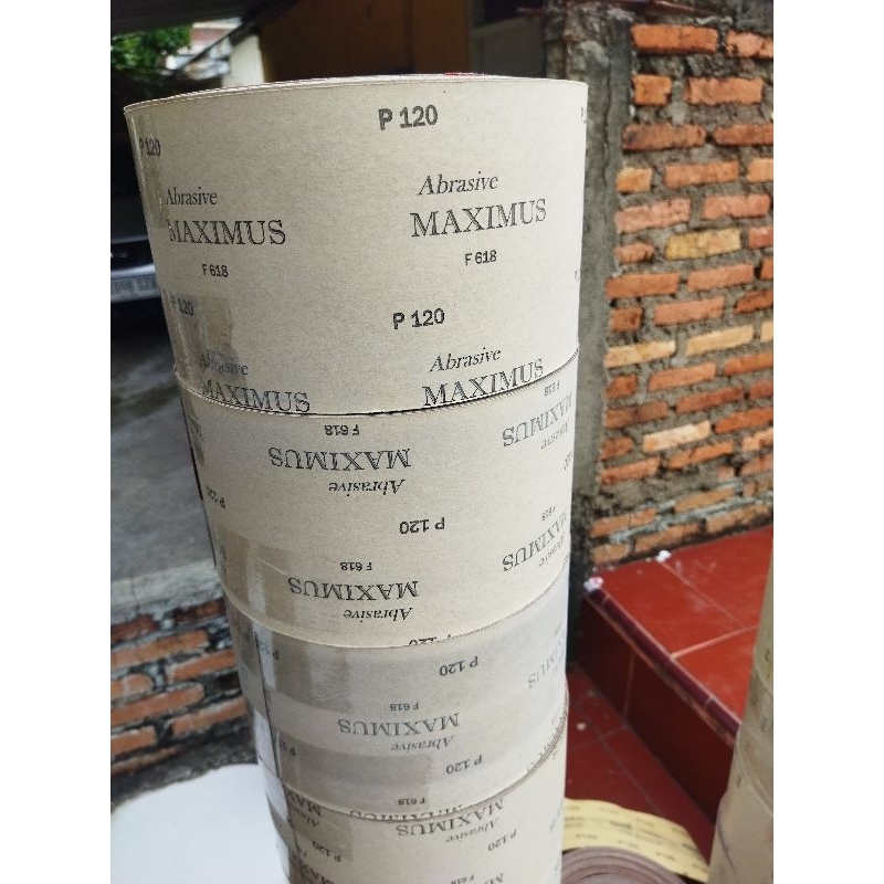Amplas Roll Kertas 12cm Maximus Grid 120 Panjang 50meter