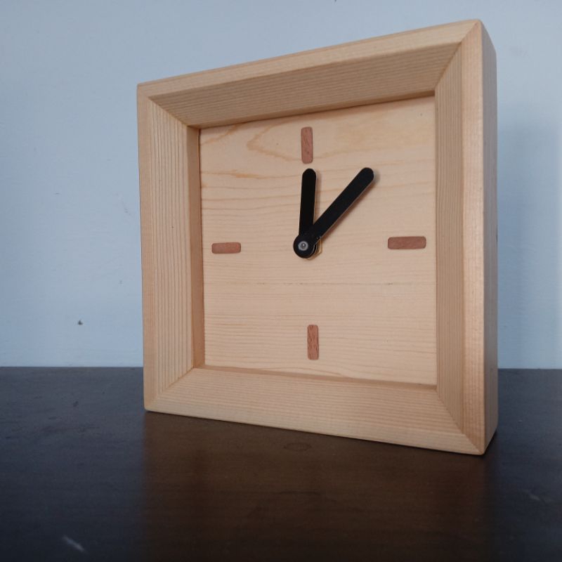 jam meja kayu homedecor, jam kayu, jam meja kayu