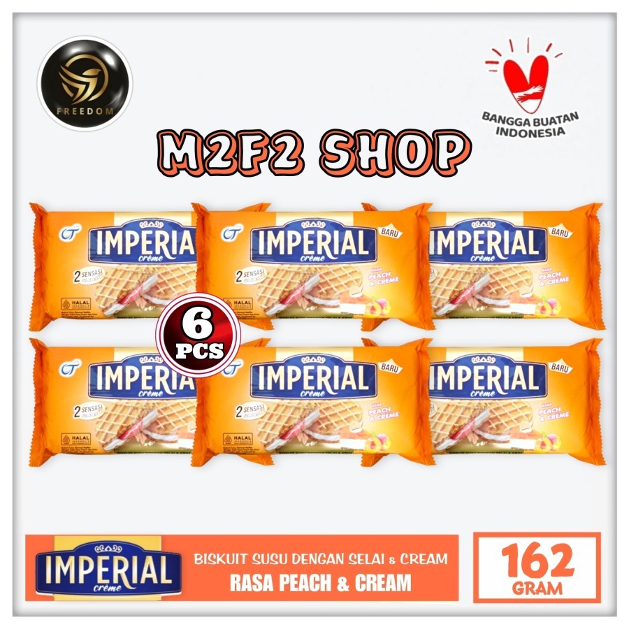 

Imperial Creme Peach | Biskuit Susu Selai Rasa Peach & Krim - 162 gr (Kemasan 6 Pcs)