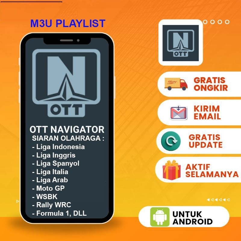 Aplikasi nonton olahraga gratis OTT Navigator premium bonus playlist siaran langsung olahraga