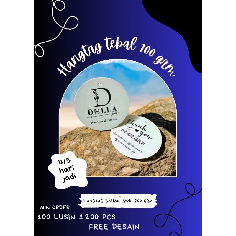 

( Free Desain ) label hangtag / label cap gantung / label hangtag ivory 700gsm / hangtag tebal / cap pakaian