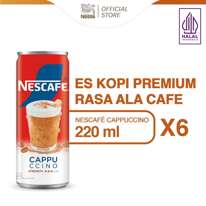 

NESCAFE Kopi Minuman Kaleng Rasa Cappuccino Can 220ml x6