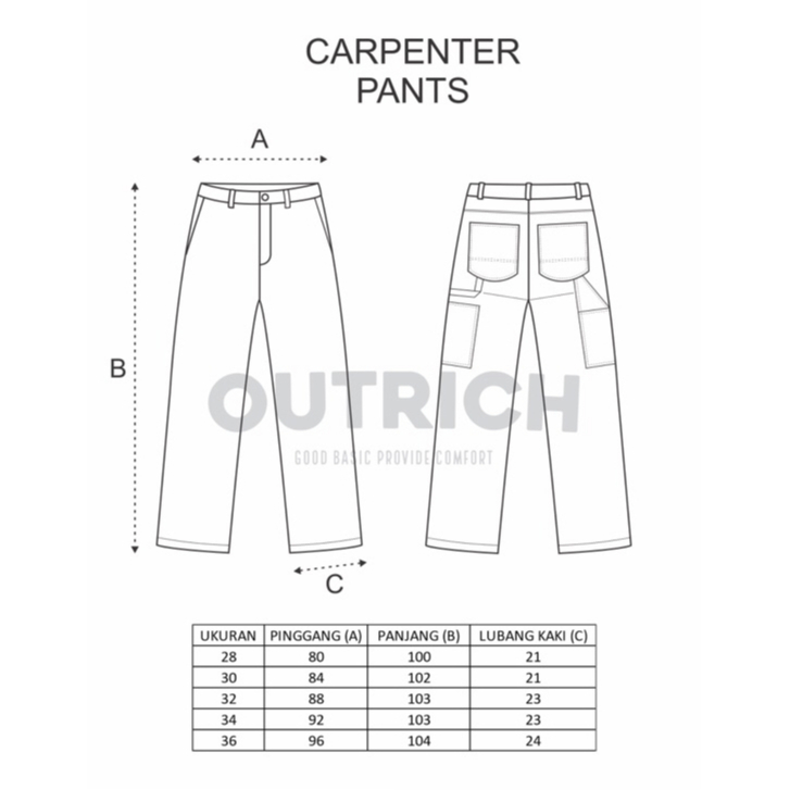 OUTRICH - CARPENTER PANTS DENIM