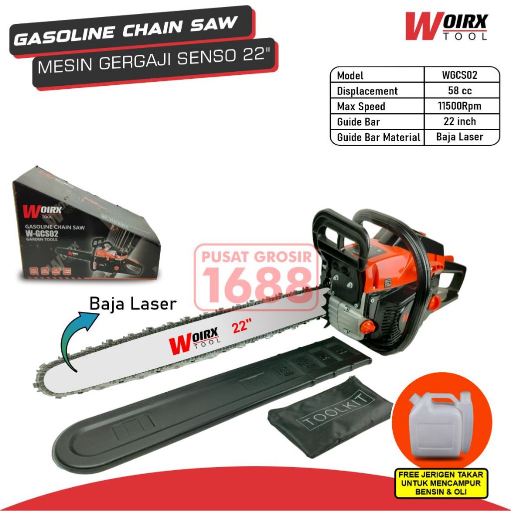 Mesin Gergaji Senso Sinso Bar Baja Laser 22 inch 22" Gergaji Kayu