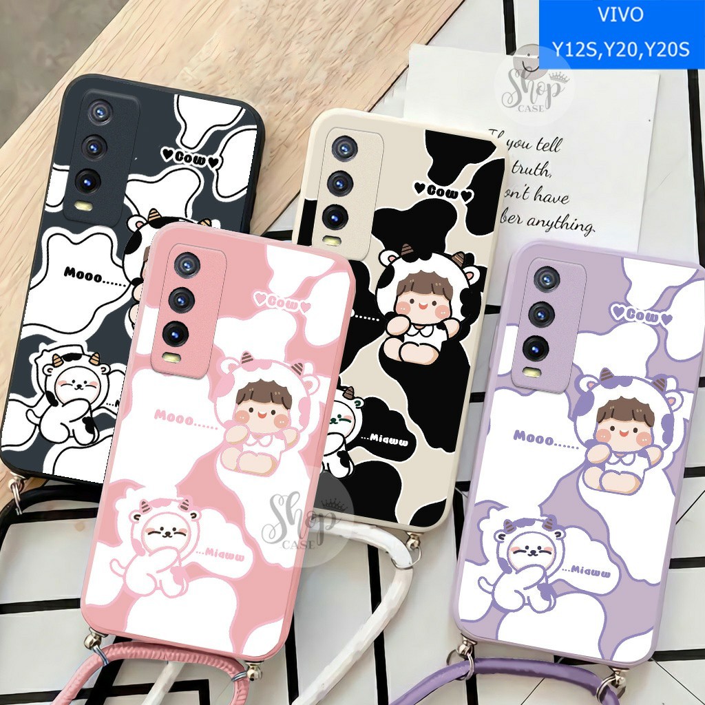 Softcase Motif + Tali  VIVO Y20 VIVO Y12S VIVO Y20S Case VIVO Y20 VIVO Y12S VIVO Y20S Case murah Cas