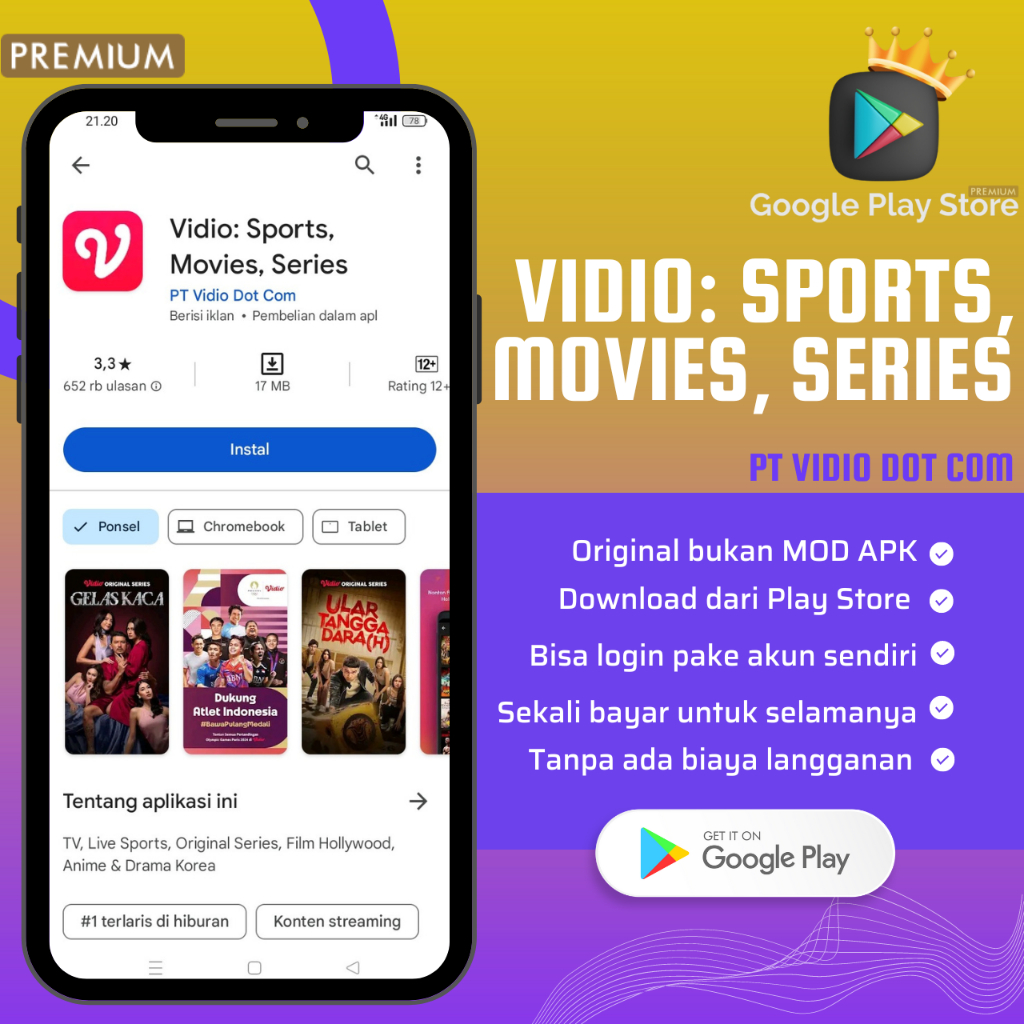 Vidio Diamond Bundle Premier League & Platinum