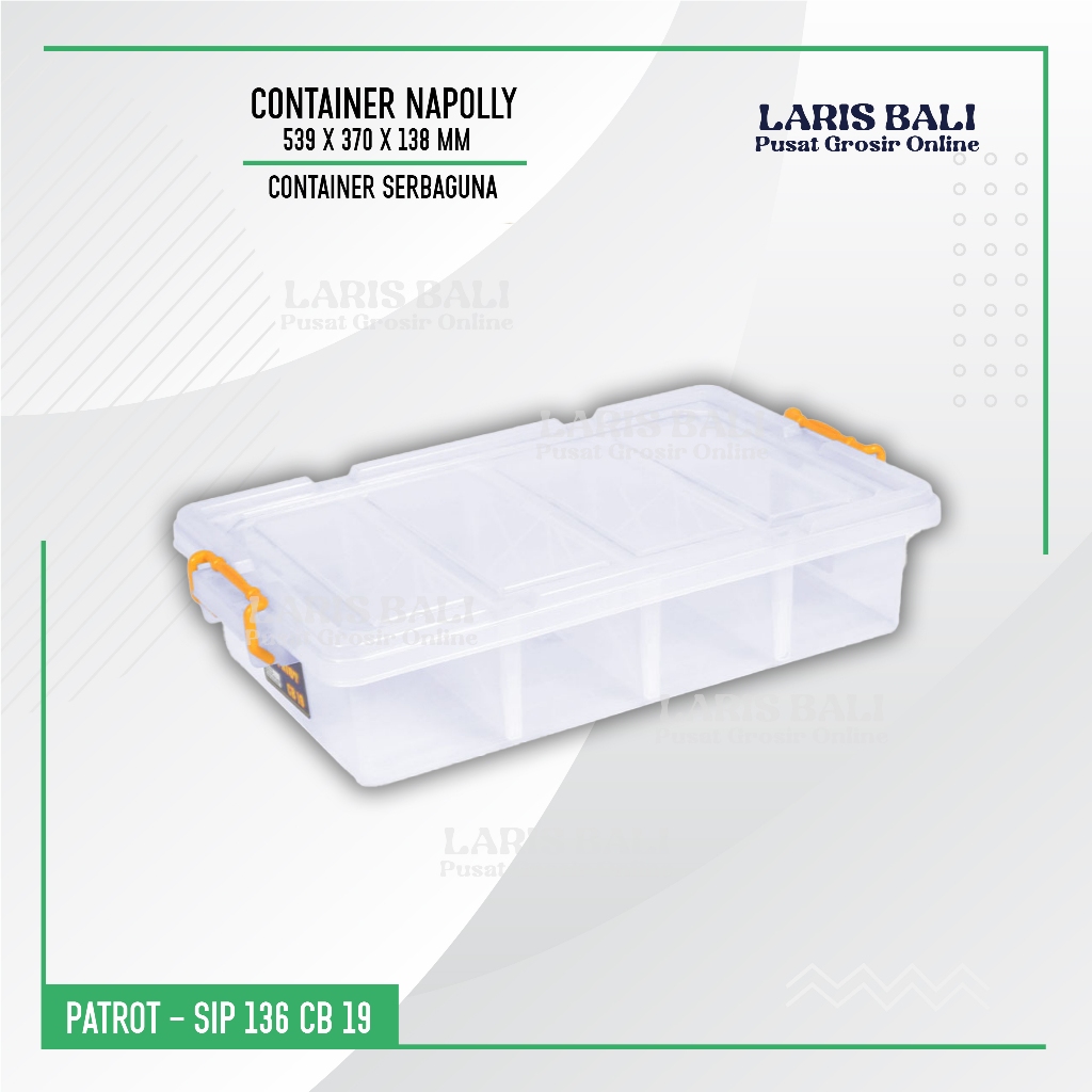 Box Container Shinpo Transparan Sekat Patriot CB 19