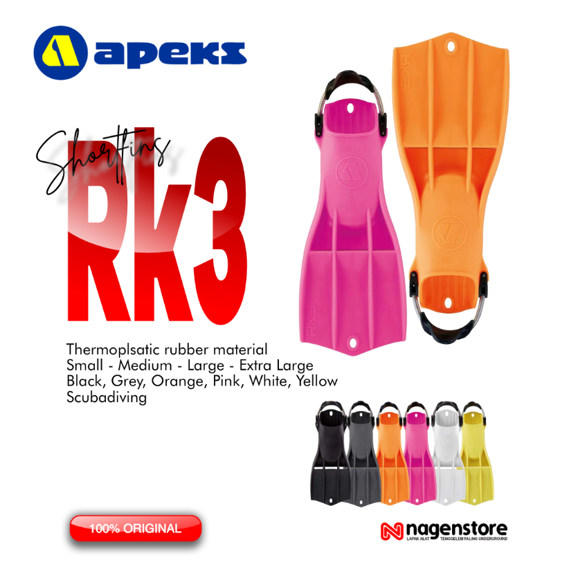 Apeks RK3 Fins Scuba Diving Fin Pink White Orange Grey Yellow Kaki Katak Selam
