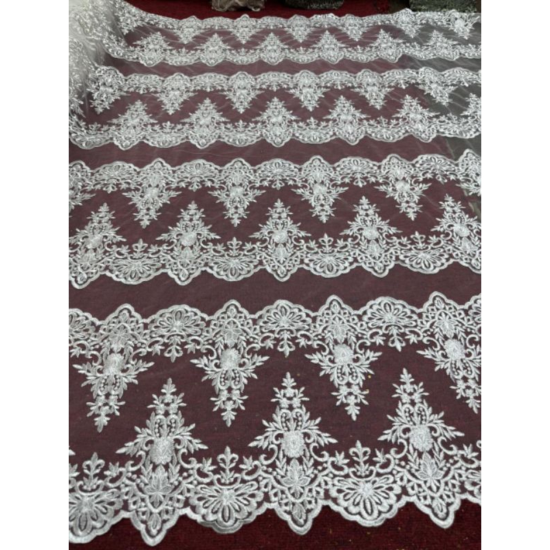 KAIN/BAHAN TILLE RENDA BORDIR TEBAL