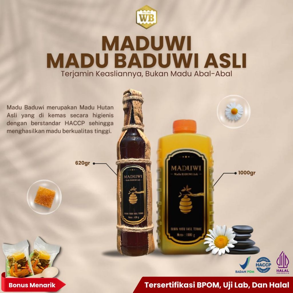 

WILD BEE WB Madu Baduy / Madu Hutan- Madu Asli dan Murni - Madu Wild Bee Garansi 100%