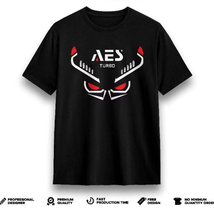 Kaos AES TURBO TeambullAES Catton lengan pendek