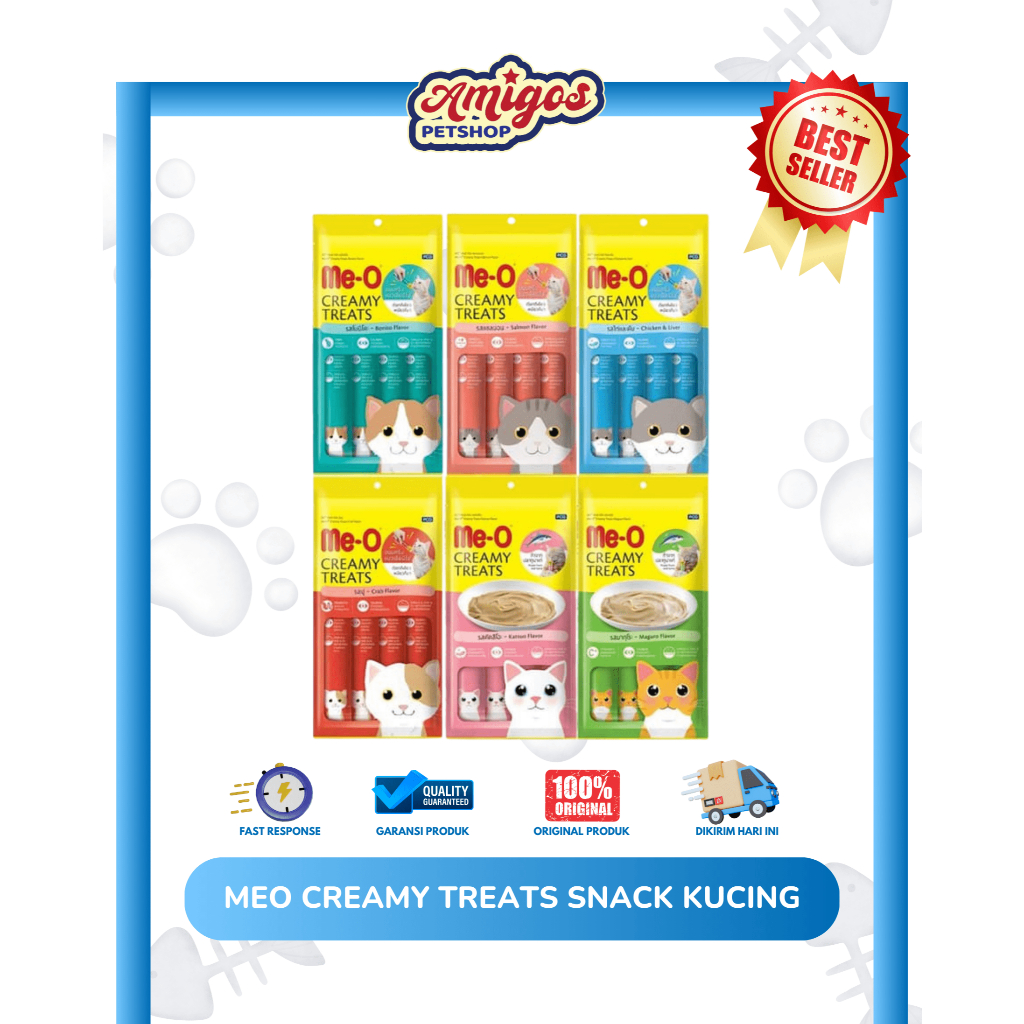 Snack Kucing Meo Creamy Treats Snack Kucing - Amigos Petshop Makassar MURAH