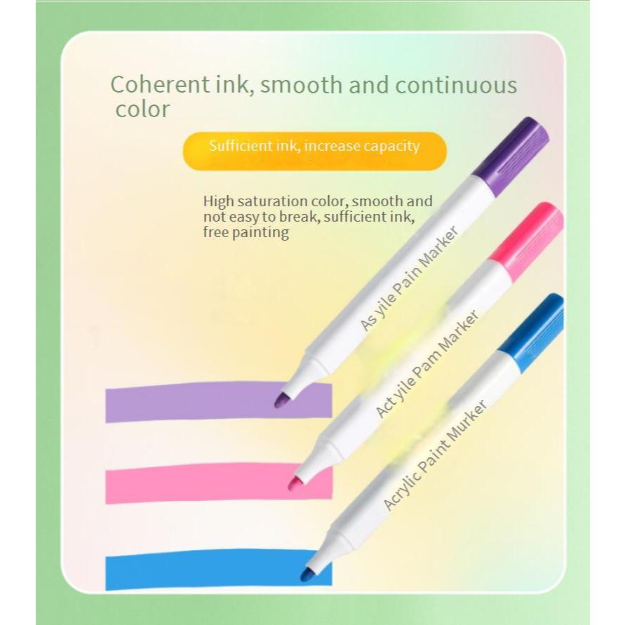 

Ay00! Spidol Akrilik Acrylic Marker Set 12/24/36/48/60/80 Warnas Paint Marker DIY Painting Tahan Air