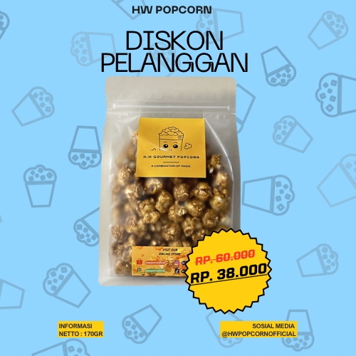 

HW Popcorn | 140gr Caramel | 100% Halal | Camilan Keluarga