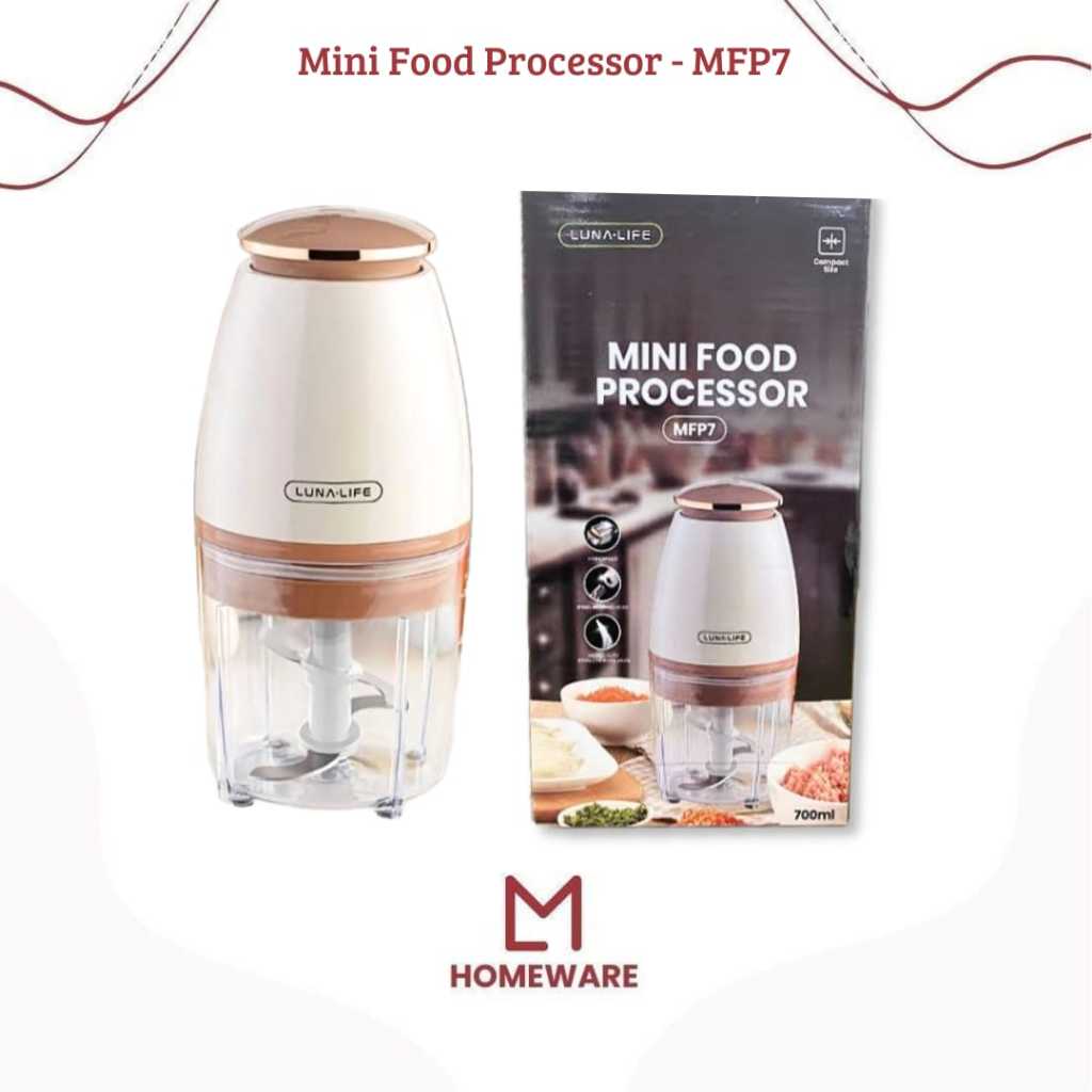 Blender Mini Portabel 700ml MFP7 LUNA LIFE MFP-7 4 blade Processor Chopper // MINI FOOD LUNA MFP7
