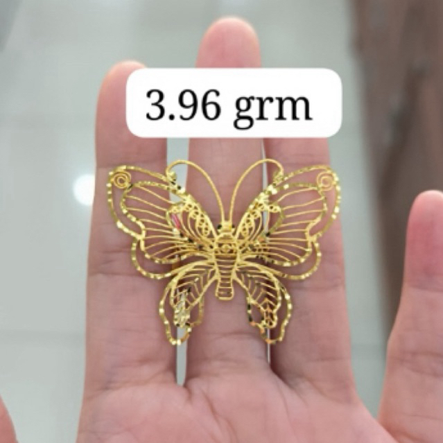 cincin kupu kupu kerawang adjust emas asli kadar 875