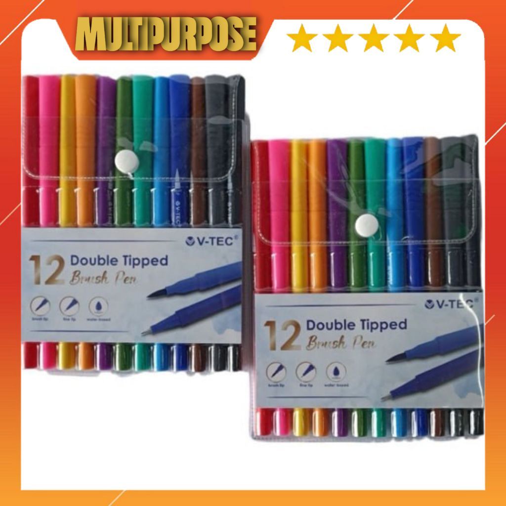 

COLOR BRUSH PEN 2SISI/DOUBLE TIPPED 12 WARNA VTEC
