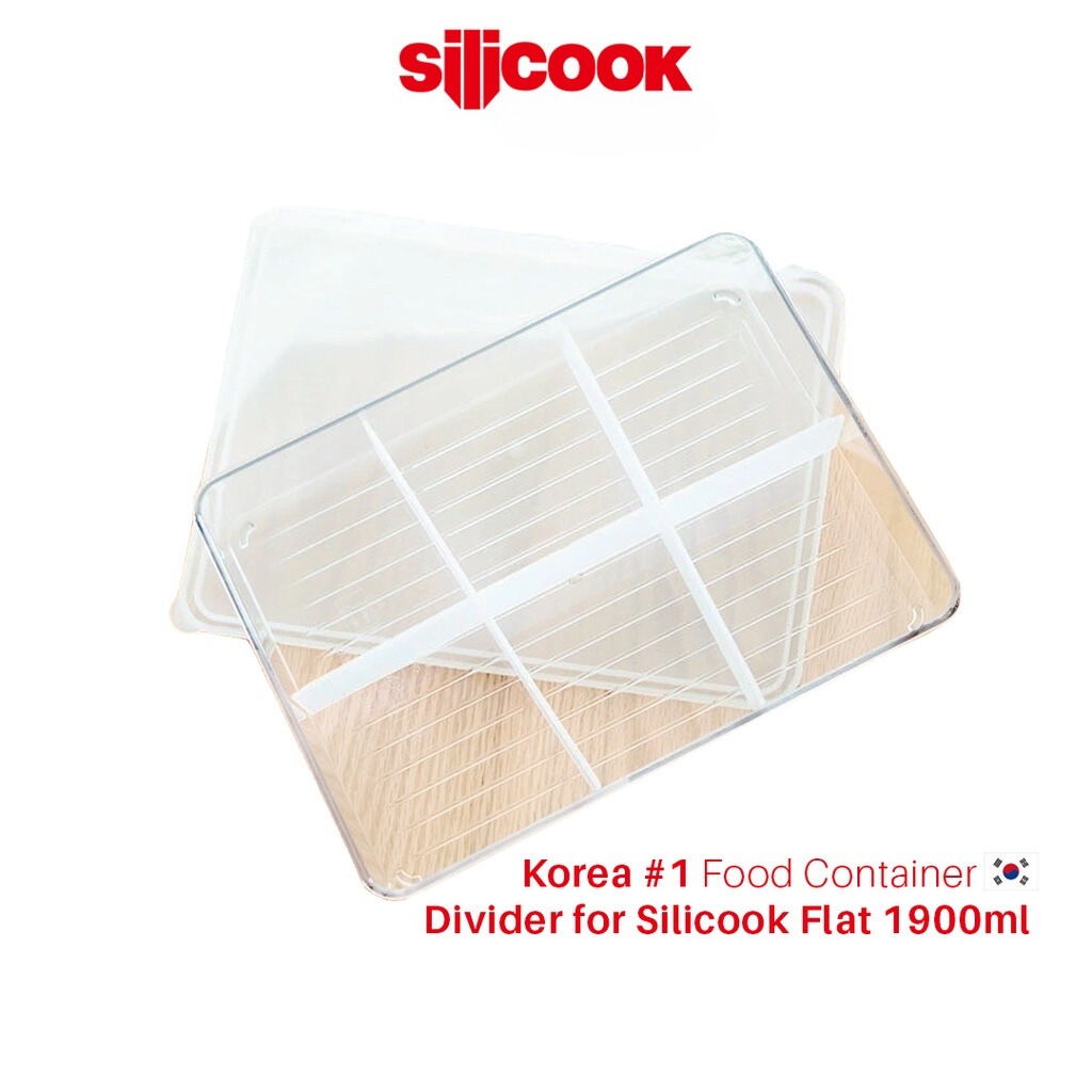 Papabear Silicook Korea Divider Food Container Flat 1900ml