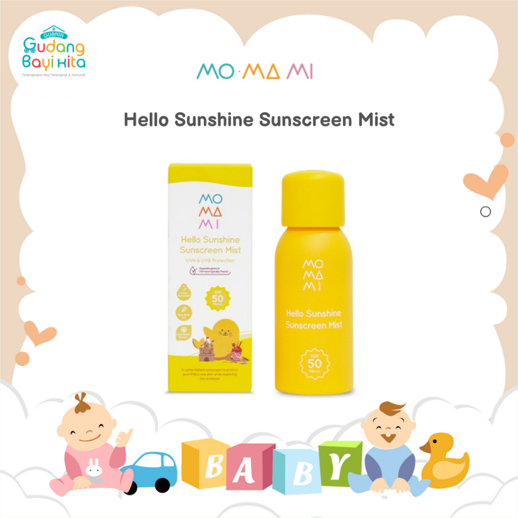 Momami Hello Sunshine Sunscreen Mist 80ml - Suncreen Spray Anak