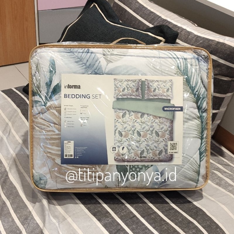 Bedding Set Bedcover Sprei Comforter Seprai Lengkap Sarung Bantal Guling Microfiber Informa