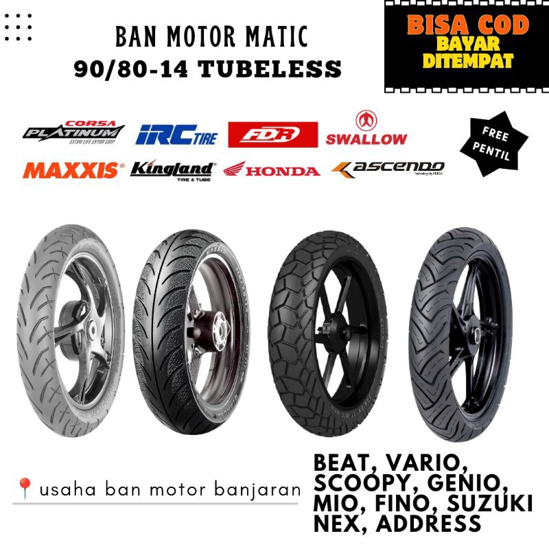 BAN 80/80 90/80 RING 14 100/80-14 TUBELESS MATIC VARIO BEAT MIO SCOOPY FINO