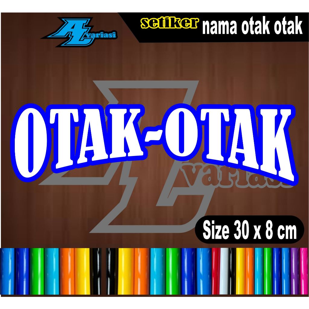 

tulisan dagangan otak otak dobel warna ukuran 30x8 cm warana dan nama bisa riquestwarna