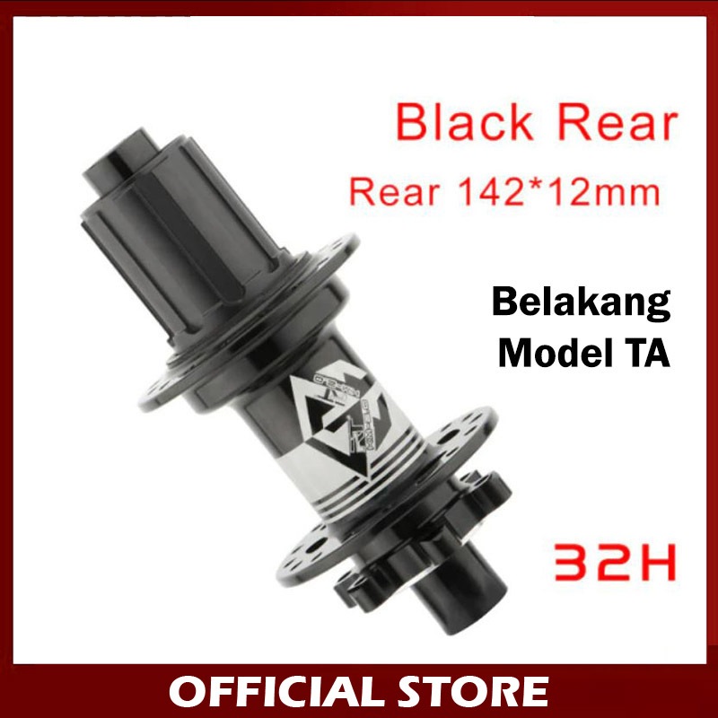 RT Hub Belakang Freehub TA Thru Axle BOOST 32H 142 x 12mm Jangkrik