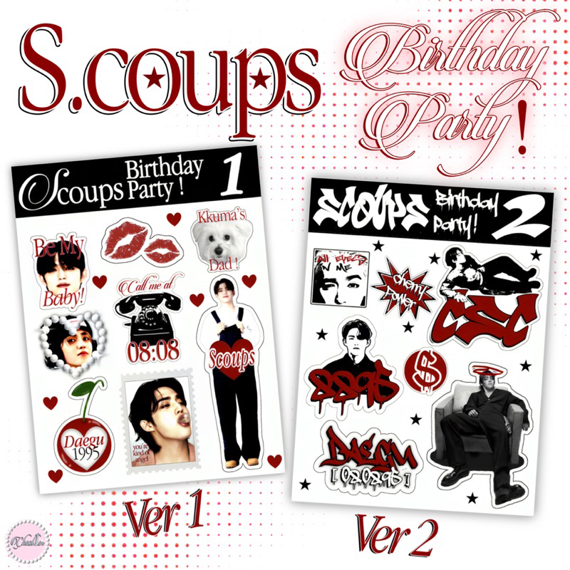 

[READY] 17 S.coups Birthday Party! Sticker Sheet by cheol1er