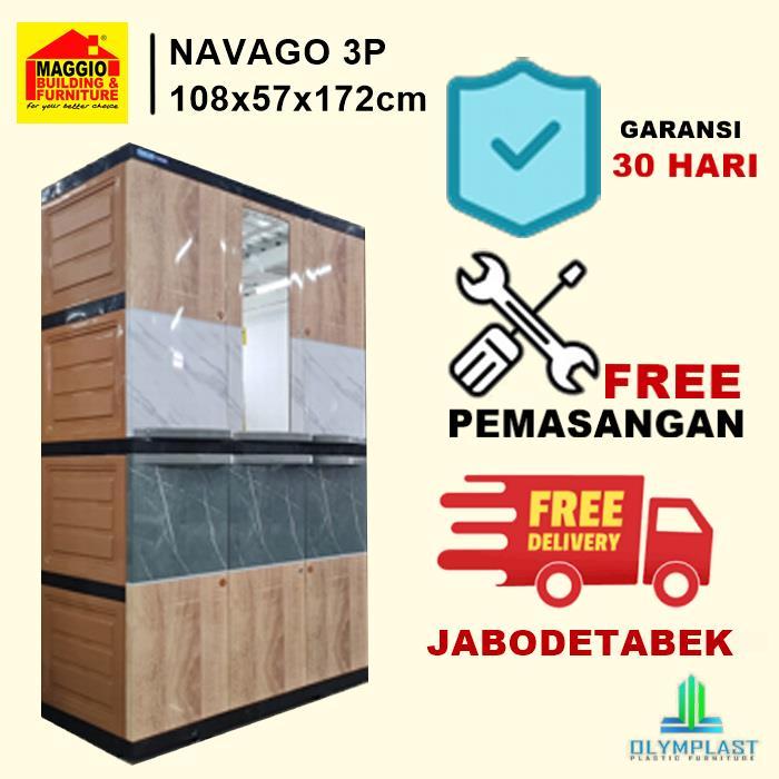 LEMARI PAKAIAN PLASTIK 2 PINTU - LEMARI PAKAIAN PLASTIK 3 PINTU - LEMARI PLASTIK -  NAVAGO  - BEST