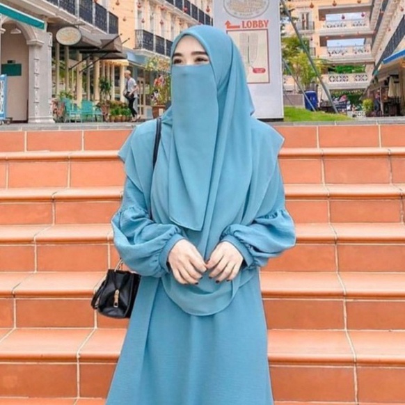 KI3 khimar segi empat oval set cadar khimar malay curve ceruty babydoll