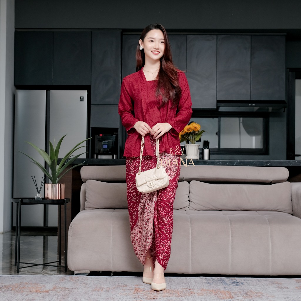 Diana Batik - KEBAYA KUTU BARU SET ROK LILIT VISCOSE | Kebaya Polos Viscose