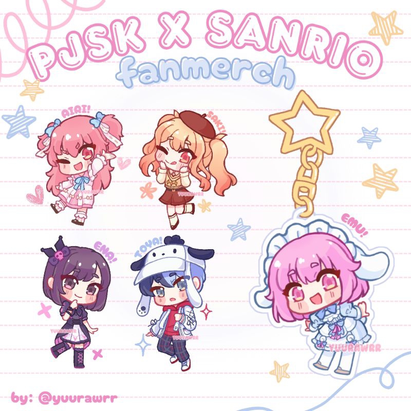 PROJECT SEKAI x SANRIO Fanmerch | pjsk keychain by yuurawrr