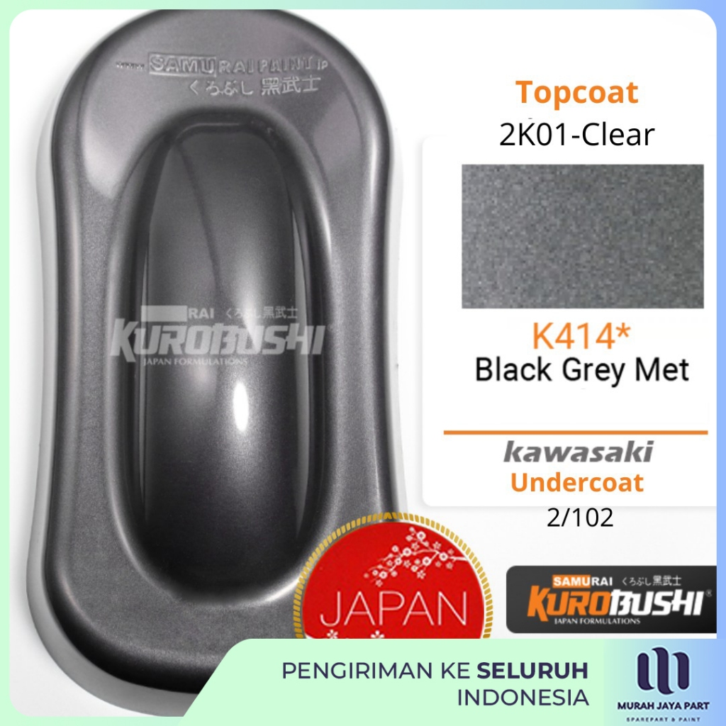 HITAM ABU-ABU K414 BLACK GREY MET KAWASAKI SAMURAI PAINT