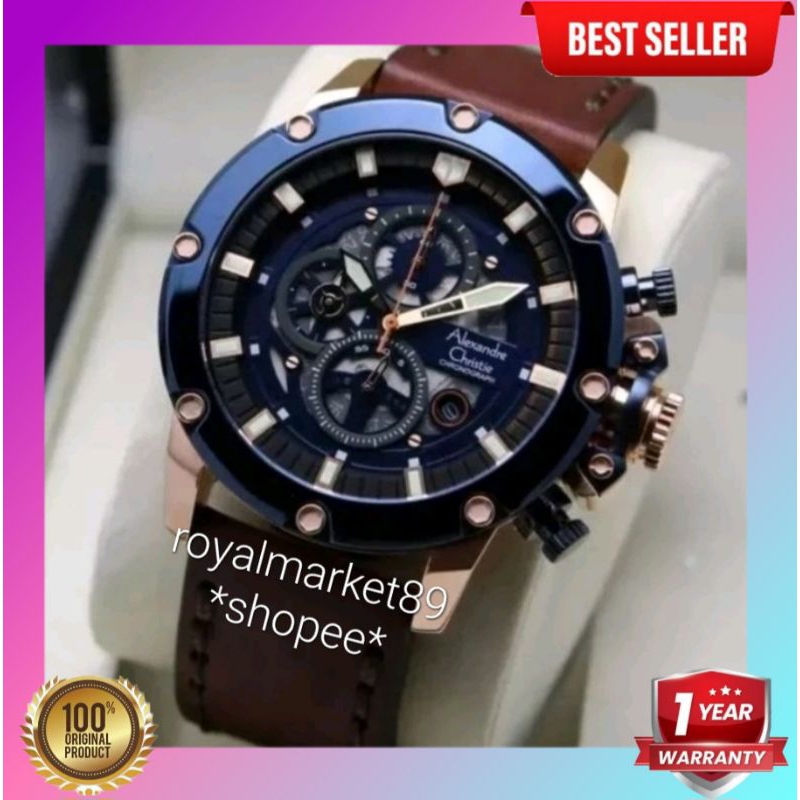[ADA VARIAN WARNA LAIN] ORIGINAL GARANSI RESMI 1 TAHUN JAM TANGAN PRIA ALEXANDRE CHRISTIE MURAH KULI