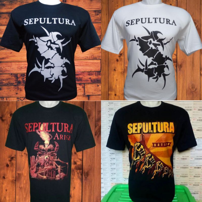 Kaos Band SEPULTURA / Kaos Distro Built Up Pria Wanita / 100% Katun Combed 24s Reaktif / T-Shirt Pre