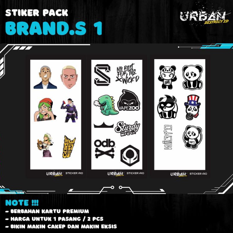 

Lariza URBStyle Stiker Sticker AIO Pack Brand Series 1 By URBAN DISTRICT ID