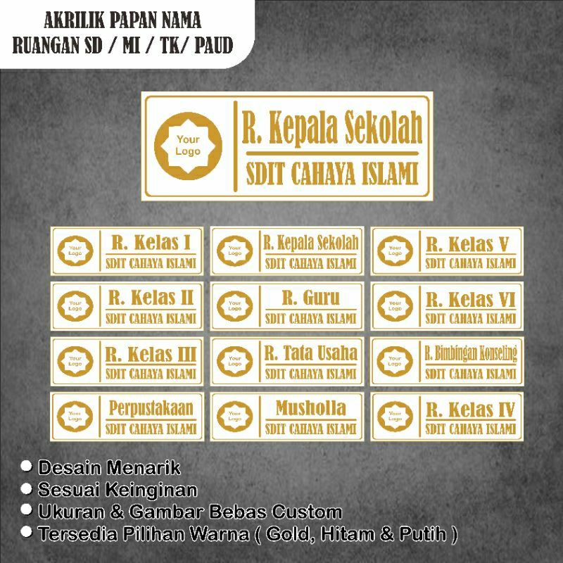 PAPAN AKRILIK RUANGAN SEKOLAH/KELAS PAPAN NAMA RUANGAN