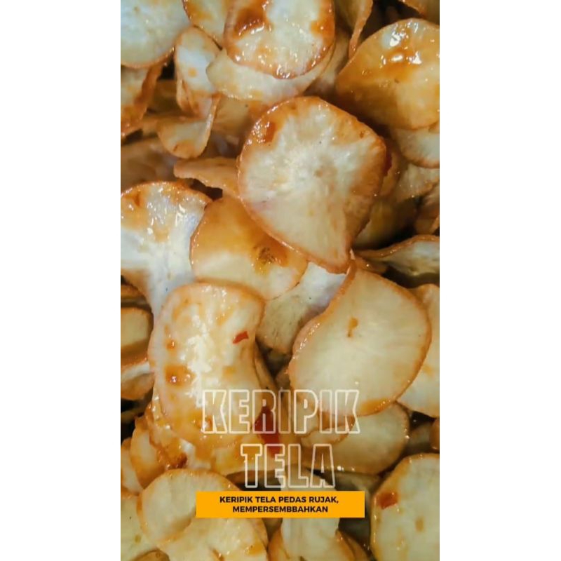 

kripik tela pedas rujak