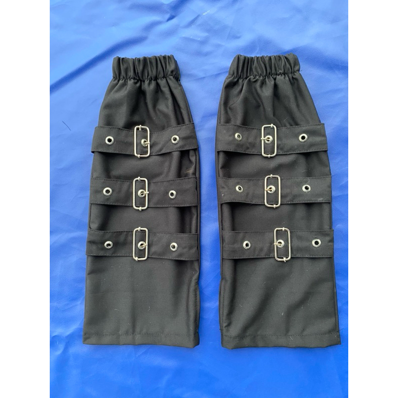 Gothic steampunk fingerless buckle gloves visual kei